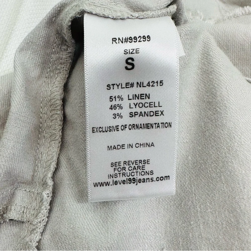 Level 99 Women's size Small Frost Gray Linen Blend Dress